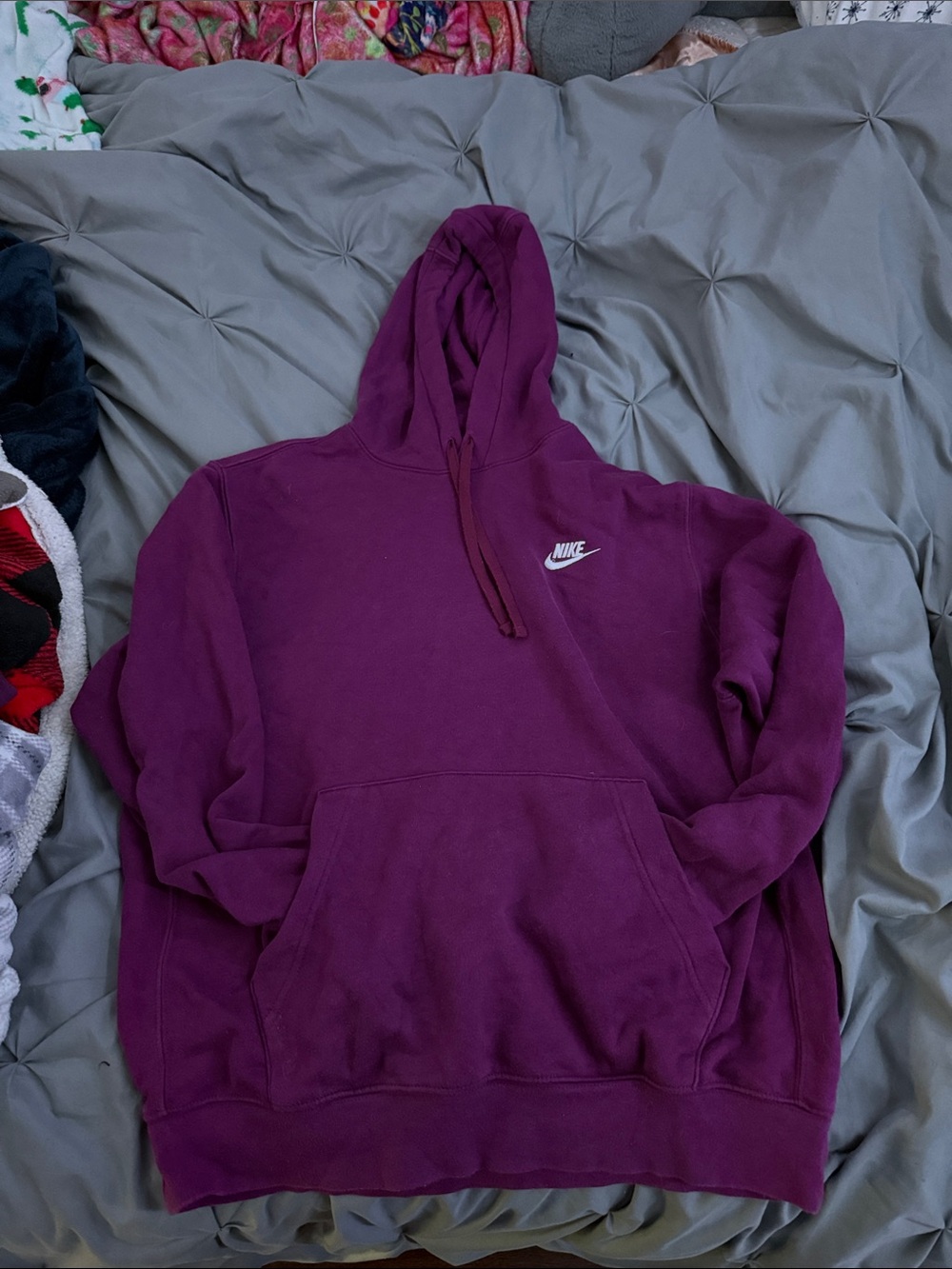Nike Plum Hooded Sweatshirt with White Logo